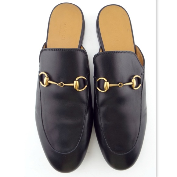 GUCCI Logo Horse Bit Black Loafer Mules 38.5 /US8 - Picture 3 of 8